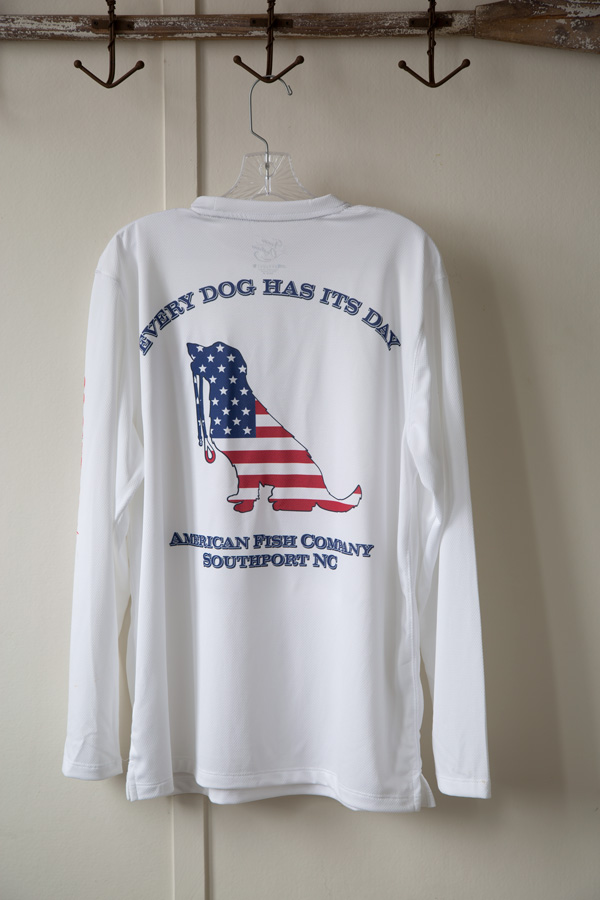 Dog with American Flag Long Sleeve